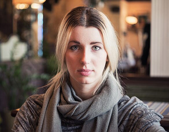 A woman thinking about medical abortion
